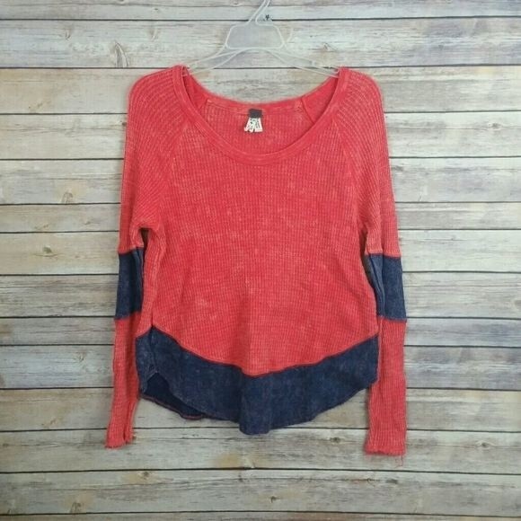 Free People We The Free Diamond Dozen Waffle Thermal Size Large - Picture 2 of 6